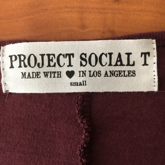 PROJECT SOCIAL T - Burgunday  Don’t Quit Your Day Dream Dolman Tee - NWT - Sz S - Picture 8 of 12